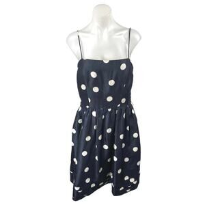 Jessica Howard Black Satin Polka Dot Sleeveless Cami Camisole A-line Dress 12